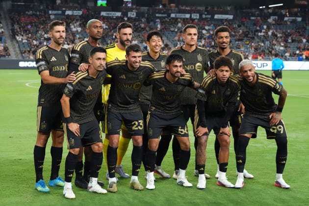 Los Angeles FC players line up for a Leagues Cup match between Toluca and Los Angeles FC at BMO Stadium in Los Angeles, USA, 08 August 2026. Leagues Cup: Toluca vs Los Angeles FC !ACHTUNG: NUR REDAKTIONELLE NUTZUNG!  Copyright: xOmarxAlonsox AME7354 20260809-55021103553_1
