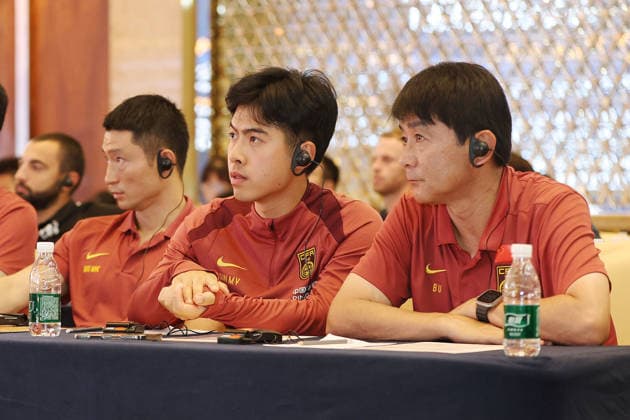 SHANGHAI, CHINA - AUGUST 08: Bin Ukishima (R), head coach of China U17, U 17 Men s national team, Nationalteam shares his experience during 2026 Shanghai Future Star Cup Panel on August 8, 2026 in Shanghai, China.  Copyright: xVCGx 111658834011