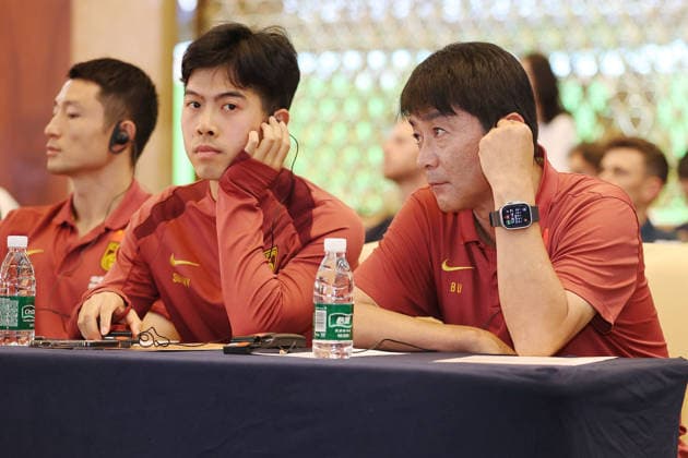 SHANGHAI, CHINA - AUGUST 08: Bin Ukishima (R), head coach of China U17, U 17 Men s national team, Nationalteam shares his experience during 2026 Shanghai Future Star Cup Panel on August 8, 2026 in Shanghai, China.  Copyright: xVCGx 111658834004