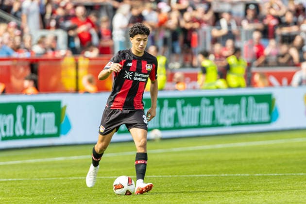 Ibrahim Maza (Bayer 04 Leverkusen) controls the ball during the pre-season friendly match between Bayer 04 Leverkusen and Sevilla FC at BayArena on August 8, 2026 in Leverkusen, Germany. (Photo by Mario Hommes DeFodi Images) - *** Ibrahim Maza of Bayer 04 Leverkusen controls the ball during the preseason friendly match between Bayer 04 Leverkusen and Sevilla FC at BayArena on August 8, 2026, in Leverkusen, Germany. Photo by Mario Hommes, DeFodi Images