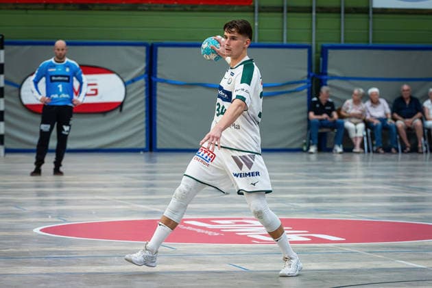 08.08.2026, xovx, Handball Lindencup, HSG Wetzlar - HSC 2000 Coburg Paul Kompenhans (HSG Wetzlar), Freisteller Linden Stadthalle Hessen Deutschland (DE) *** August 8, 2026, xovx, Lindencup Handball Tournament, HSG Wetzlar vs. HSC 2000 Coburg, Paul Kompenhans, HSG Wetzlar, Cutout, Linden Stadthalle, Hesse, Germany, DE