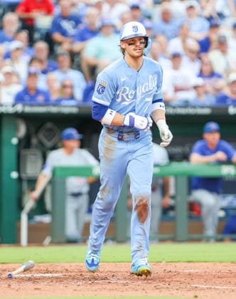 MLB, Baseball Herren, USA 2026: Cubs Vs Royals Aug 8th AUG 08, 2026: Kansas City Royals shortstop Bobby Witt Jr. (7) draws a walk in the 5th inning against the Chicago Cubs at Kauffman Stadium Kansas City, MO. Roman Puno CSM (Credit Image: Â Roman Puno Cal Media) Kansas City Missouri United States EDITORIAL USE ONLY Copyright: xx ZUMA-20260808_zma_c04_361.jpg RomanxPunox csmphotothree509996
