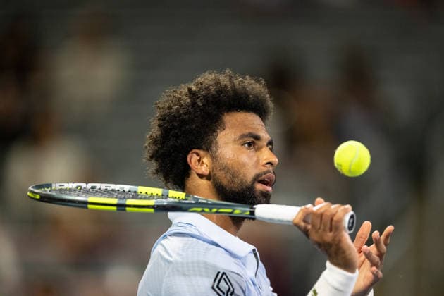 MONTREAL, QC - AUGUST 08: Arthur Fils from France reacts against Cameron Norrie from Great Britain during their singles Round of 16 match on day seven of the ATP, Tennis Herren 1000 National Bank Open presented by Rogers at Stade IGA on August 8, 2026 in Montreal, Quebec, Canada. (Photo by Vincent Ethier Icon Sportswire) TENNIS: AUG 08 National Bank Open EDITORIAL USE ONLY Icon2608088396