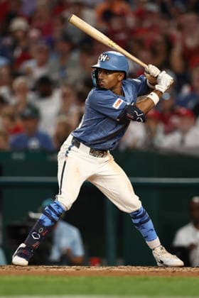 August 8, 2026, Washington D.C, District Of Columbia, United States: Washington, DC; Washington Nationals second baseman Nasim NuoÂ±ez (26) bats during the Major League Baseball game between the Washington Nationals and the Cincinnati Reds at Nationals Park on Saturday, August 8, 2026. The Nationals beat the Reds 8-2. MLB, Baseball Herren, USA Washington Nationals 8:2 Cincinnati Reds  - ZUMAp258 20260808_znp_p258_009 Copyright: xStevexPrakopex