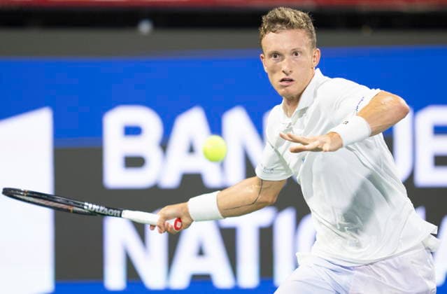 August 8, 2026, Montreal, Pq, Canada: Jiri Lehecka of the Czechia hits a return to Rafael Jodar of Spain during Round of 16 tennis action at the National Bank Open in Montreal on Saturday, Aug. 8, 2026. TEN-NBO-Montreal 20260808  - ZUMAc35_ 20260808_zaf_c35_206 Copyright: xChristinnexMuschix