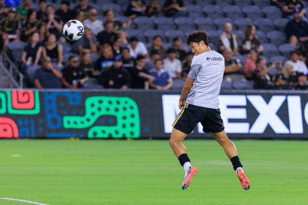 August 8, 2026, Los Angeles, California, USA: Son Heung-Min 7 of the Los Angeles Football Club heads the ball during warmups prior to the Leagues Cup game against the Toluca FC on Saturday August 8, 2026 at the BMO Stadium in Los Angeles, California. JAVIER ROJAS PI Los Angeles USA - ZUMAp124 20260808_zaa_p124_001 Copyright: xJavierxRojasx