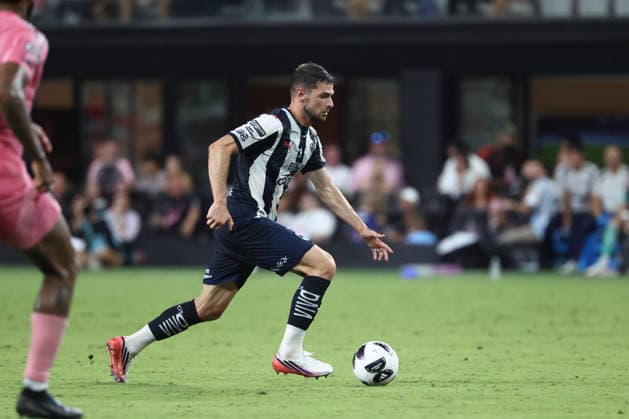 MIAMI, FL - AUGUST 08: mont99 controls the ball in the first half during the match between CF Monterrey and Inter Miami on Saturday, August 8, 2026 at NU Stadium in Miami, FL (Photo by Peter Joneleit Icon Sportswire) SOCCER: AUG 08 Leagues Cup Miami vs Monterrey EDITORIAL USE ONLY Icon260808060