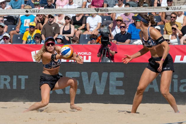 HAMBURG, GERMANY - AUGUST 8: Nina Brunner (Player No. 1, SUI) during the Beach Pro Tour - Elite 16 at Hamburg on August 8, 2026 in Hamburg, Germany. Germany Copyright: xPeterxWeberx