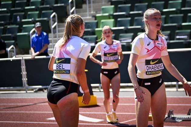 Leichtathletik, U20 WM in Eugene #3 Belgian U20 Ilona Dhaenens (Women s 4x100 Metres Relay) pictured at the World Athletics U20 Championships, Sunday 9 August 2026, in Eugene, USA. The world championships take place from 5 to 9 August. THOMASxWINDESTAM  x182997901x