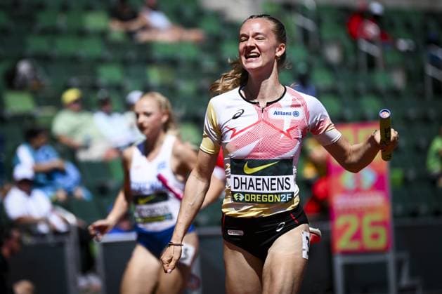 Leichtathletik, U20 WM in Eugene #3 Belgian U20 Ilona Dhaenens (Women s 4x100 Metres Relay) pictured at the World Athletics U20 Championships, Sunday 9 August 2026, in Eugene, USA. The world championships take place from 5 to 9 August. THOMASxWINDESTAM  x182997895x