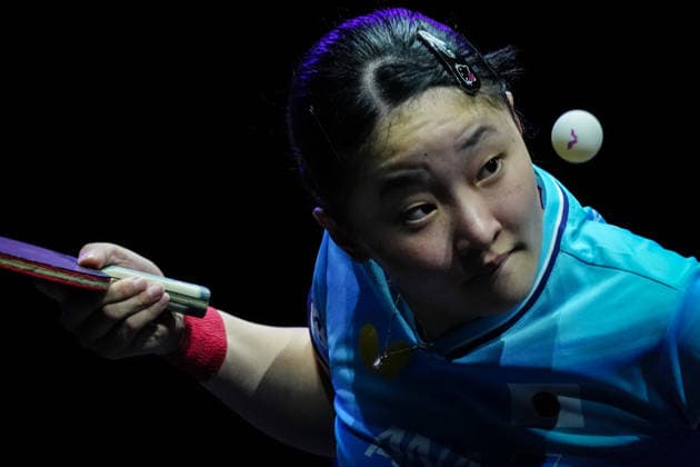 (260809) -- YOKOHAMA, Aug. 9, 2026 -- Harimoto Miwa of Japan serves during the women s singles semifinal match between Harimoto Miwa of Japan and Wang Yidi of China at the WTT Champions Yokohama 2026 in Yokohama, Japan, Aug. 9, 2026. ) (SP)JAPAN-YOKOHAMA Table tennis, Tischtennis WTT CHAMPIONS YOKOHAMA-WOMEN S SINGLES JiaxHaocheng 