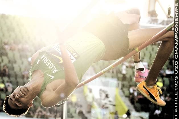 Leichtathletik, U20 WM in Eugene #3 (260809) -- EUGENE, Aug. 9, 2026 -- Younes Ayachi of Algeria competes during the men s high jump at the 2026 World U20 Athletics Championships in Eugene, Oregon, the United States, Aug. 8, 2026. ) (SP)U.S.-EUGENE-ATHLETICS-2026 WORLD U20 CHAMPIONSHIPS WuxXiaoling 