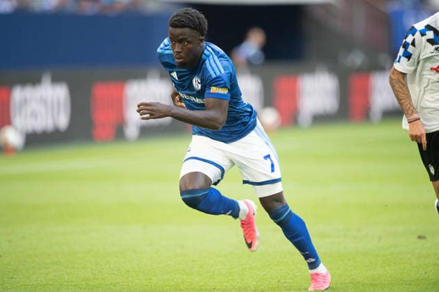 Christian GOMIS (GE) ganze Figur, Ganzkoerper, Einzelbild, angeschnittenes Einzelmotiv, Fussball Freundschaftsspiel FC Schalke 04 - Atalanta Bergamo 0-3 am 08.08.2026 in der Veltins-Arena Gelsenkirchen Deutschland. DFL regulations prohibit any use of photographs as image sequences and or quasi-video Â
