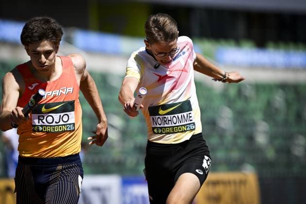 Belgian U20 Paul Noirhomme (Men s 4x400 Metres Relay) is pictured in action during the World Athletics U20 Championships, Sunday 9 August 2026, in Eugene, USA. The world championships take place from 5 to 9 August. THOMASxWINDESTAM  x182997882x