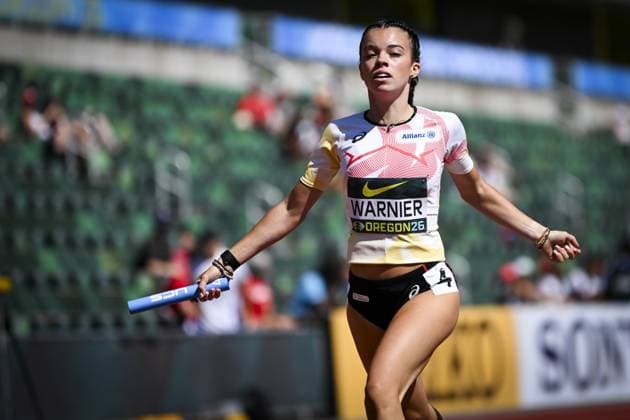 Belgian U20 Marie-Lou Warnier (Women s 4x400 Metres Relay) is pictured in action during the World Athletics U20 Championships, Sunday 9 August 2026, in Eugene, USA. The world championships take place from 5 to 9 August. THOMASxWINDESTAM  x182997866x