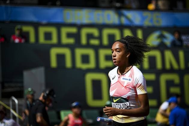 Leichtathletik, U20 WM in Eugene #3 Belgian U20 Maya Wintquin (Women s 4x400 Metres Relay) is pictured during the World Athletics U20 Championships, Sunday 9 August 2026, in Eugene, USA. The world championships take place from 5 to 9 August. THOMASxWINDESTAM  x182997844x