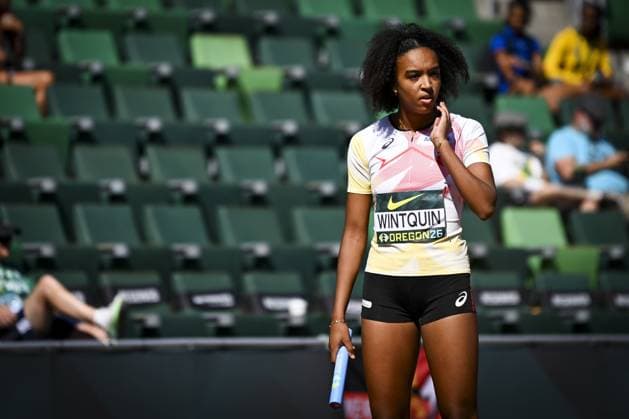 Leichtathletik, U20 WM in Eugene #3 Belgian U20 Maya Wintquin (Women s 4x400 Metres Relay) is pictured during the World Athletics U20 Championships, Sunday 9 August 2026, in Eugene, USA. The world championships take place from 5 to 9 August. THOMASxWINDESTAM  x182997847x