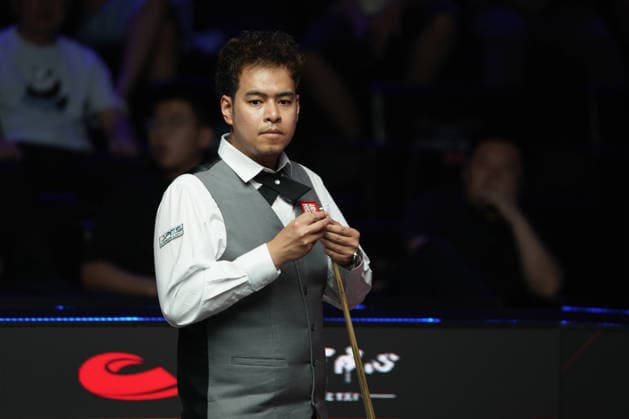 TAIYUAN, CHINA - AUGUST 09: Noppon Saengkham of Thailand chalks the cue in the Round 1 match against Judd Trump of England on day 2 of the 2026 China Open (officially the 2026 Satuo China Open) at the Riverside Sports Centre on August 9, 2026 in Taiyuan, Shanxi Province of China.  Copyright: xTaixChengzhex 111658963812