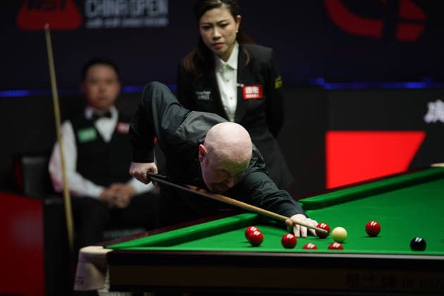 TAIYUAN, CHINA - AUGUST 09: Anthony McGill of Scotland plays a shot in the first round match against Xiao Guodong of China on day 2 of the 2026 World Snooker Tour China Open at Taiyuan Binhe Sports Center on August 9, 2026 in Taiyuan, Shanxi Province of China.  Copyright: xTaixChengzhex 111658964111