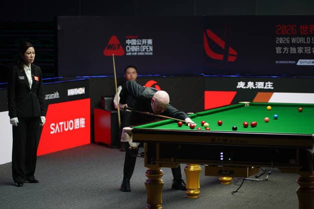 TAIYUAN, CHINA - AUGUST 09: Anthony McGill of Scotland plays a shot in the first round match against Xiao Guodong of China on day 2 of the 2026 World Snooker Tour China Open at Taiyuan Binhe Sports Center on August 9, 2026 in Taiyuan, Shanxi Province of China.  Copyright: xTaixChengzhex 111658964112