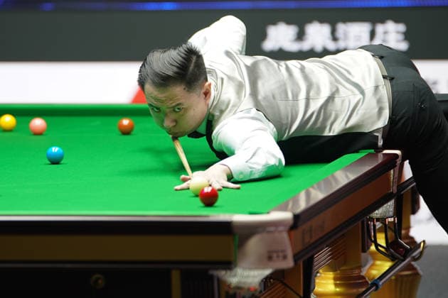 TAIYUAN, CHINA - AUGUST 09: Xiao Guodong of China plays a shot in the first round match against Anthony McGill of Scotland on day 2 of the 2026 World Snooker Tour China Open at Taiyuan Binhe Sports Center on August 9, 2026 in Taiyuan, Shanxi Province of China.  Copyright: xTaixChengzhex 111658964116