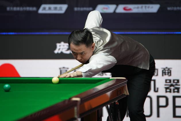 TAIYUAN, CHINA - AUGUST 09: Xiao Guodong of China plays a shot in the first round match against Anthony McGill of Scotland on day 2 of the 2026 World Snooker Tour China Open at Taiyuan Binhe Sports Center on August 9, 2026 in Taiyuan, Shanxi Province of China.  Copyright: xTaixChengzhex 111658964106