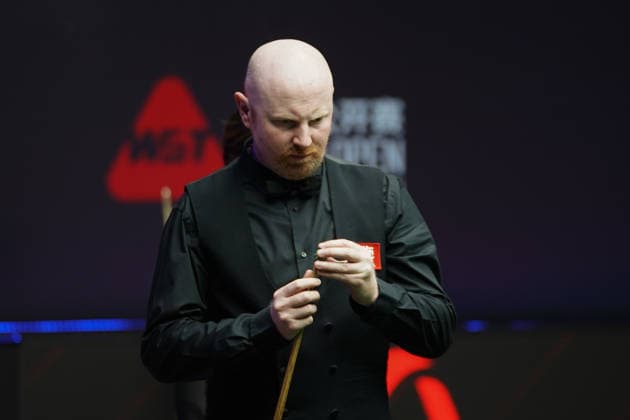 TAIYUAN, CHINA - AUGUST 09: Anthony McGill of Scotland chalks the cue in the first round match against Xiao Guodong of China on day 2 of the 2026 World Snooker Tour China Open at Taiyuan Binhe Sports Center on August 9, 2026 in Taiyuan, Shanxi Province of China.  Copyright: xTaixChengzhex 111658964110