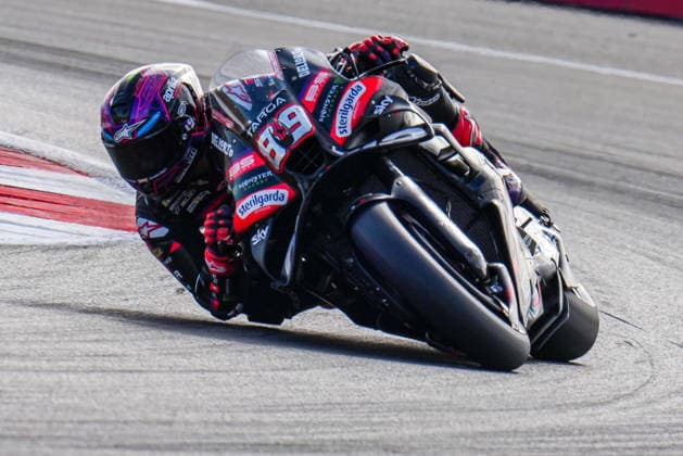 Jorge Martin (Spain) of the Aprilia Racing ( 89) during MotoGP Warm Up at Round 12 of the 2026 Qatar Airways Grand Prix of Great Britain at Silverstone Circuit, Towcester, England on the 9 August 2026.  Copyright: xDavidxHornx PMI-7310-0215