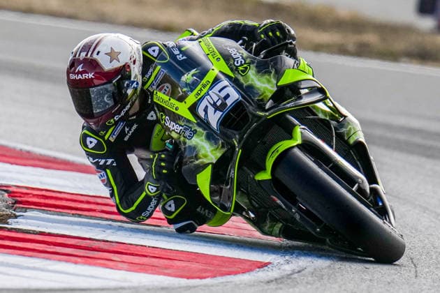 Raul Fernandez (Spain) of the SuperFile Trackhouse MotoGP Team ( 25) during MotoGP Warm Up at Round 12 of the 2026 Qatar Airways Grand Prix of Great Britain at Silverstone Circuit, Towcester, England on the 9 August 2026.  Copyright: xDavidxHornx PMI-7310-0219