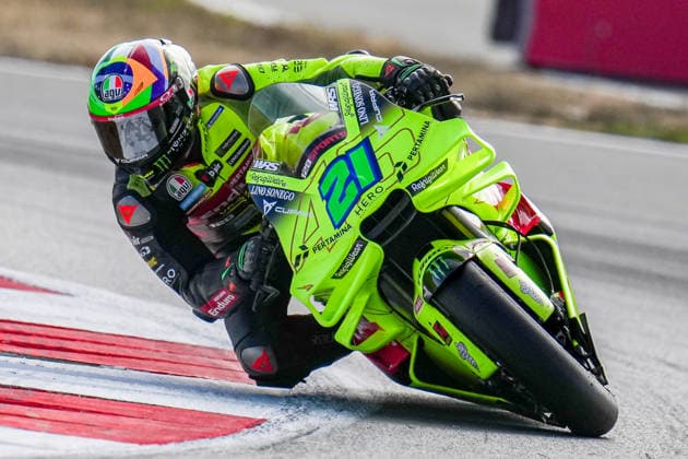 Franco Morbidelli (Italy) of the Pertamina Enduro VR46 Racing Team ( 21) during MotoGP Warm Up at Round 12 of the 2026 Qatar Airways Grand Prix of Great Britain at Silverstone Circuit, Towcester, England on the 9 August 2026.  Copyright: xDavidxHornx PMI-7310-0221