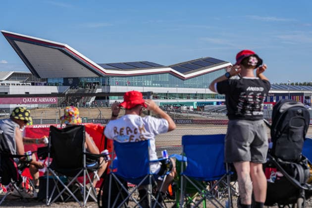 General view of spectators during MotoGP Warm Up at Round 12 of the 2026 Qatar Airways Grand Prix of Great Britain at Silverstone Circuit, Towcester, England on the 9 August 2026.  Copyright: xDavidxHornx PMI-7310-0224