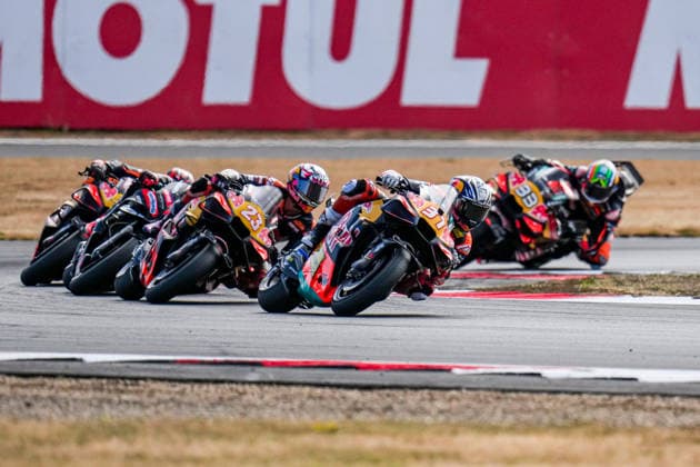 Pedro Acosta (Spain) of the Red Bull KTM Factory Racing ( 37) during MotoGP Warm Up at Round 12 of the 2026 Qatar Airways Grand Prix of Great Britain at Silverstone Circuit, Towcester, England on the 9 August 2026.  Copyright: xDavidxHornx PMI-7310-0236
