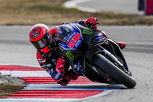 Fabio Quartararo (France) of the Monster Energy Yamaha MotoGP ( 20) during MotoGP Warm Up at Round 12 of the 2026 Qatar Airways Grand Prix of Great Britain at Silverstone Circuit, Towcester, England on the 9 August 2026.  Copyright: xDavidxHornx PMI-7310-0245
