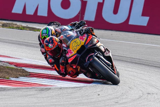 Pol Espargaro (Spain) of the Red Bull KTM Tech3 Team ( 44) during MotoGP Warm Up at Round 12 of the 2026 Qatar Airways Grand Prix of Great Britain at Silverstone Circuit, Towcester, England on the 9 August 2026.  Copyright: xDavidxHornx PMI-7310-0254