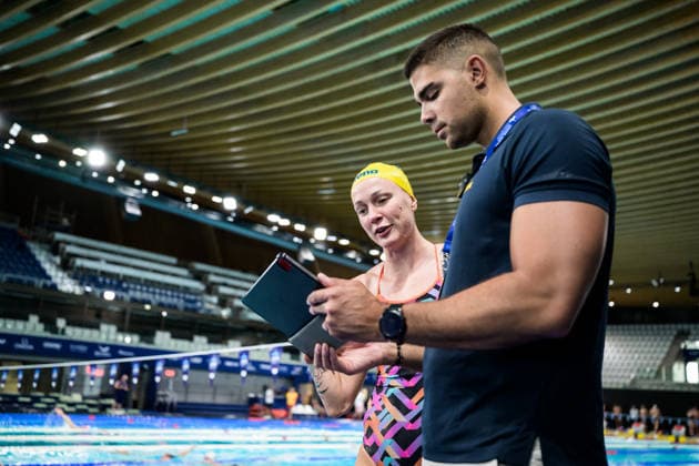 260809 Sarah Sjöström and coach Antonio Lutula of Sweden at a swimming training session during day ten of the 2026 European Aquatics Championships on August 9, 2026 in Saint-Denis. Photo: Joel Marklund BILDBYRAN kod JM JM0836 bbeng simning swimming svomming 2026 european aquatics championships em träning training practice Sverige Sweden *** August 9, 2026: Sarah Sjöström and coach Antonio Lutula of Sweden at a swimming training session on the tenth day of the 2026 European Aquatics Championships on August 9, 2026 in Saint Denis. Photo by Joel Marklund. BILDBYRAN code JM JM0836 bbeng swimming 2026 European Aquatics Championships EM training practice Sweden  Copyright: JOELxMARKLUND BB260809JM001
