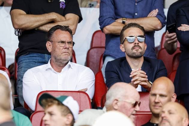 ROTTERDAM - (lr) Feyenoord General Manager Robert Eenhoorn, Feyenoord Technical Director DÃ vy Rigaux during the Dutch Eredivisie match between Sparta Rotterdam and Feyenoord at Sparta Stadion Het Kasteel on August 9, 2026 in Rotterdam, the Netherlands. BAS CZERWINSKI ANP Eredivisie 2026 27 xVIxANPxSportx xxANPxIVx 565145659 originalFilename: 565145659.jpg