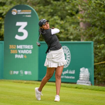 Pranavi Urs during the fourth and Final round of the PIF London Championship at the Centurion Club, St Albans, UK on 9 August 2026. Copyright: xPhilxHutchinsonx 45320005