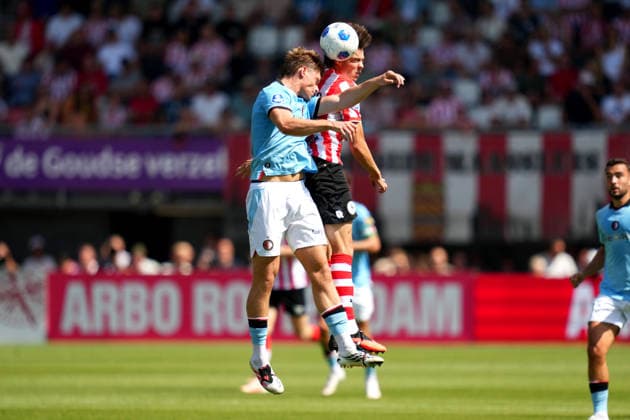 Eredivisie: Sparta Rotterdam v Feyenoord Rotterdam Rotterdam - Thijs Kraaijeveld of Feyenoord Rotterdam, Nokkvi Thorisson of Sparta Rotterdam during the first competition round of the 2026 2027 Eredivisie season. The match is set between Sparta Rotterdam and Feyenoord Rotterdam at Het Kasteel on 9 August 2026 in Rotterdam, The Netherlands. (Hero Images Danny de Groot) Copyright: xDannyxdexGrootx