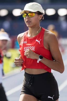BIRMINGHAM, GREAT BRITAIN - AUGUST 9, 2026 : Audrey WERRO (SUI Switzerland) competing during the warm-up session of the European Athletics Championships at Alexander Stadium on August 9, 2026 in Birmingham, Great Britain. Oregon Great Britain Copyright: xAxelxKohringx