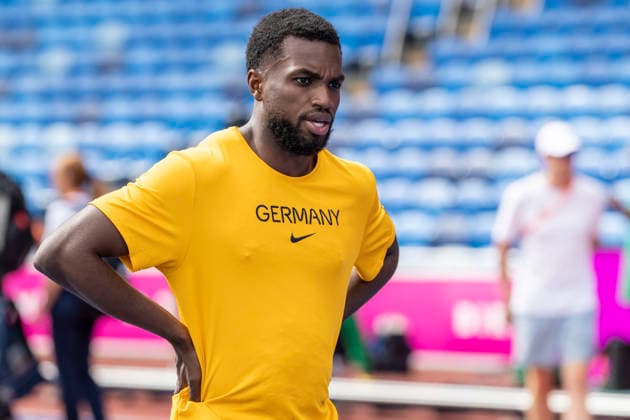 BIRMINGHAM, GREAT BRITAIN - AUGUST 9, 2026 : Lucas ANSAH-PEPRAH (GER Germany) during the training day before the European Athletics Championships at Alexander Stadium on August 9, 2026 in Birmingham, Great Britain. Nordrhein-Westfalen Great Britain Copyright: xLeahxKohringx
