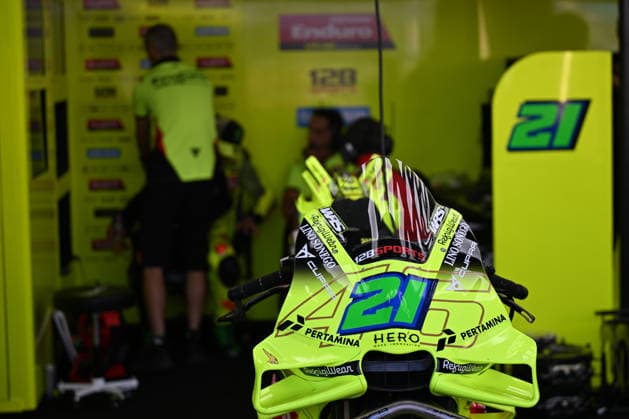 RECORD DATE NOT STATED 9th August 2026; Silverstone Circuit, Northamptonshire, England; 2026 MotoGP Grand Prix of Great Britain, Race Day; Franco Morbidelli of Pertamina Enduro VR46 Racing Team prepares in his garage SimonxWest