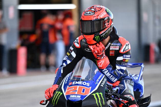 RECORD DATE NOT STATED 9th August 2026; Silverstone Circuit, Northamptonshire, England; 2026 MotoGP Grand Prix of Great Britain, Race Day; Fabio Quartararo of Monster Energy Yamaha MotoGP enters the pit lane after warmup SimonxWest