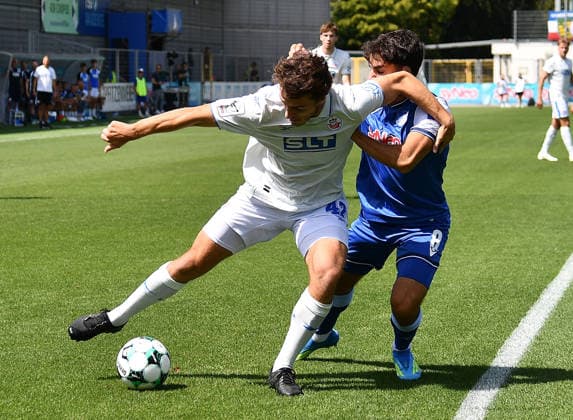 09.08.2026, xhbx, Fussball 3.Liga, TSG 1899 Hoffenheim U23 - Hansa Rostock v.l. Benno Dietze (Hansa Rostock), Düren Dagdeviren (TSG 1899 Hoffenheim U23) (DFL DFB REGULATIONS PROHIBIT ANY USE OF PHOTOGRAPHS as IMAGE SEQUENCES and or QUASI-VIDEO) Hoffenheim *** August 9, 2026, xhbx, Soccer 3rd Division, TSG 1899 Hoffenheim U23 vs. Hansa Rostock, Benno Dietze (Hansa Rostock), Düren Dagdeviren TSG 1899 Hoffenheim U23 DFL DFB REGULATIONS PROHIBIT ANY USE OF PHOTOGRAPHS AS IMAGE SEQUENCES AND OR QUASI-VIDEO Hoffenheim
