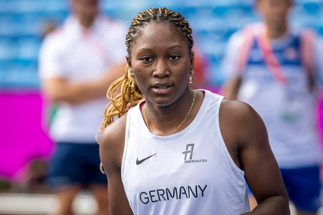 BIRMINGHAM, GREAT BRITAIN - AUGUST 9, 2026 : Chelsea KADIRI (GER Germany) during the warm-up session of the European Athletics Championships at Alexander Stadium on August 9, 2026 in Birmingham, Great Britain. Oregon Great Britain Copyright: xAxelxKohringx