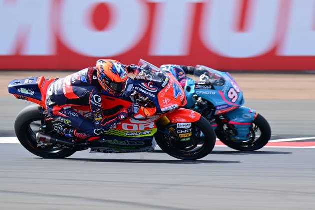 motor racing, Motorsport Moto GP Qatar Airways Grand Prix of Great Britain QJMOTOR-ElL MOTORISTA -MSI Racing rider Ivan Ortola in close action during the Moto GP2 Qatar Airways Grand Prix of Great Britain at Silverstone, Towcester, UK on 9 August 2026. Towcester Silverstone Northamptonshire UK Editorial use only , Copyright: xDennisxGoodwinx PSI-24671-0030