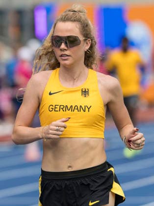 BIRMINGHAM, GREAT BRITAIN - AUGUST 9, 2026 : Smilla KOLBE (GER Germany) during the warm-up session of the European Athletics Championships at Alexander Stadium on August 9, 2026 in Birmingham, Great Britain. Oregon Great Britain Copyright: xAxelxKohringx