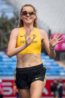 BIRMINGHAM, GREAT BRITAIN - AUGUST 9, 2026 : Smilla KOLBE (GER Germany) during the training day before the European Athletics Championships at Alexander Stadium on August 9, 2026 in Birmingham, Great Britain. Nordrhein-Westfalen Great Britain Copyright: xLeahxKohringx