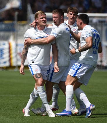 09.08.2026, xhbx, Fussball 3.Liga, TSG 1899 Hoffenheim U23 - Hansa Rostock v.l. Torjubel, Goal celebration, celebrate the goal 0:1 durch Andreas Voglsammer (Hansa Rostock) (DFL DFB REGULATIONS PROHIBIT ANY USE OF PHOTOGRAPHS as IMAGE SEQUENCES and or QUASI-VIDEO) Hoffenheim *** August 9, 2026, xhbx, Soccer 3rd Division, TSG 1899 Hoffenheim U23 vs. Hansa Rostock – Goal celebration, Goal celebration, celebrating the goal 0–1 by Andreas Voglsammer, Hansa Rostock. DFL and DFB regulations prohibit any use of photographs as image sequences and or quasi-video. Hoffenheim