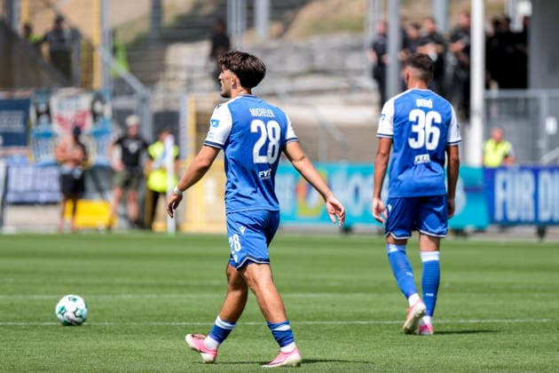 v.li.: Florian Micheler (TSG II, 28), Jakov Dedic (TSG II, 36), Spieler der TSG 1899 Hoffenheim II (U23), enttäuscht schauend, Enttäuschung, Frustration, disappointed, pessimistisch, nach dem Gegentor zum 0:1, Action, Aktion, Spielszene, 09.08.2026, Sinsheim (Deutschland), Fussball, 3. Liga, TSG 1899 Hoffenheim II - Hansa Rostock, DFB DFL REGULATIONS PROHIBIT ANY USE OF PHOTOGRAPHS AS IMAGE SEQUENCES AND OR QUASI-VIDEO. *** From left: Florian Micheler (TSG II), 28, Jakov Dedic (TSG II), 36, players from TSG 1899 Hoffenheim II U23, looking disappointed, disappointment, frustration, pessimistic, after conceding the goal to make it 0–1, action, game scene, August 9, 2026, Sinsheim, Germany, soccer, 3. Liga, TSG 1899 Hoffenheim II vs. Hansa Rostock, DFB and DFL regulations prohibit any use of photographs as image sequences and or quasi-video xozx