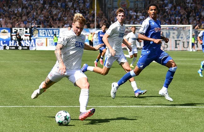 09.08.2026, xhbx, Fussball 3.Liga, TSG 1899 Hoffenheim U23 - Hansa Rostock v.l. Andreas Voglsammer (Hansa Rostock) (DFL DFB REGULATIONS PROHIBIT ANY USE OF PHOTOGRAPHS as IMAGE SEQUENCES and or QUASI-VIDEO) Hoffenheim *** August 9, 2026, xhbx, Soccer 3rd Division, TSG 1899 Hoffenheim U23 vs. Hansa Rostock, left: Andreas Voglsammer, Hansa Rostock. DFL and DFB regulations prohibit any use of photographs as image sequences and or quasi-video. Hoffenheim